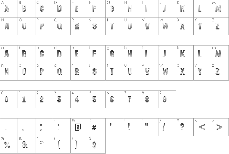 a_MachinaNovaStDc font character map preview