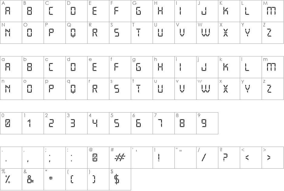 Open 24 Display St font character map preview