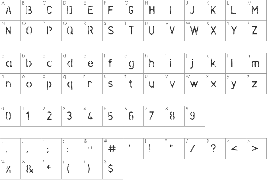 Openhouse font character map preview