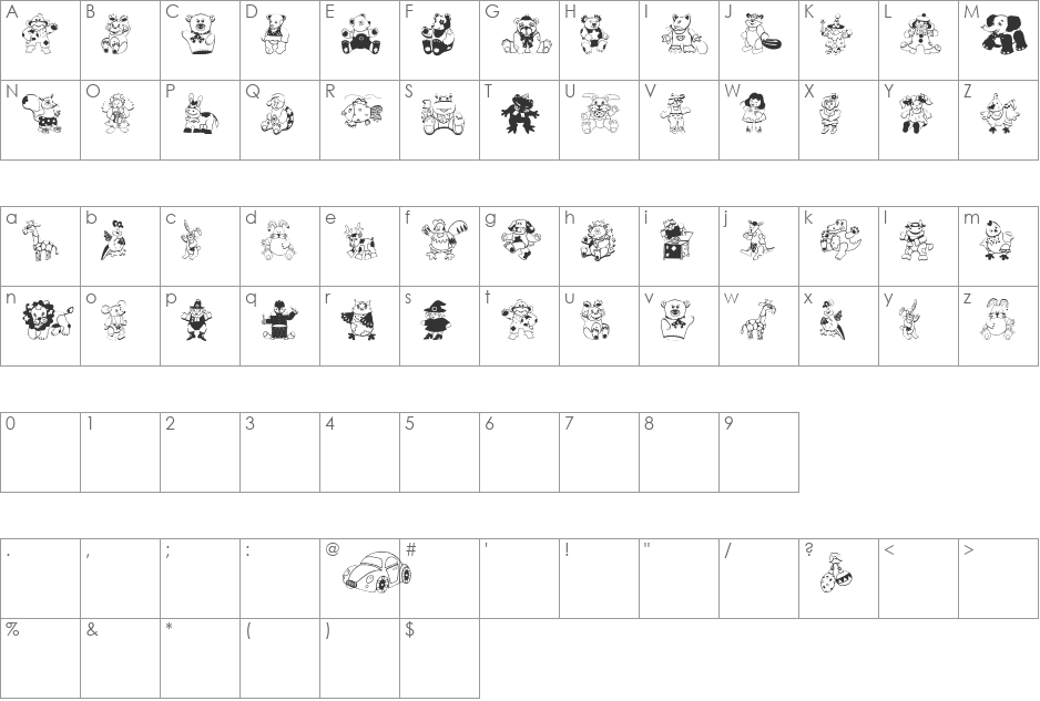 OpenParlament font character map preview