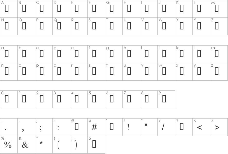 OpenSymbol font character map preview