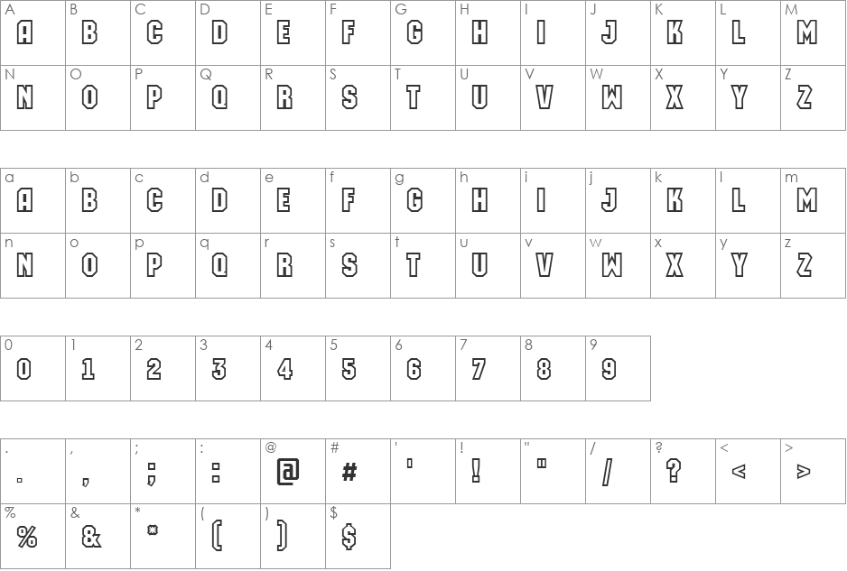 a_MachinaOrtoClg font character map preview