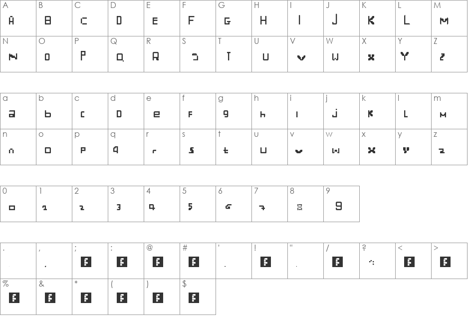 Opinion (Samuel A Gbadeyan) font character map preview