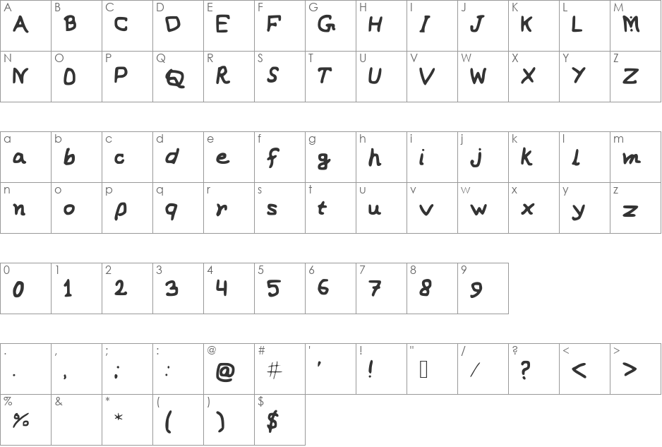 OPM font character map preview