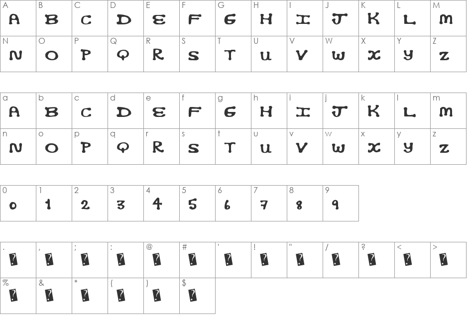 OpticNerd font character map preview