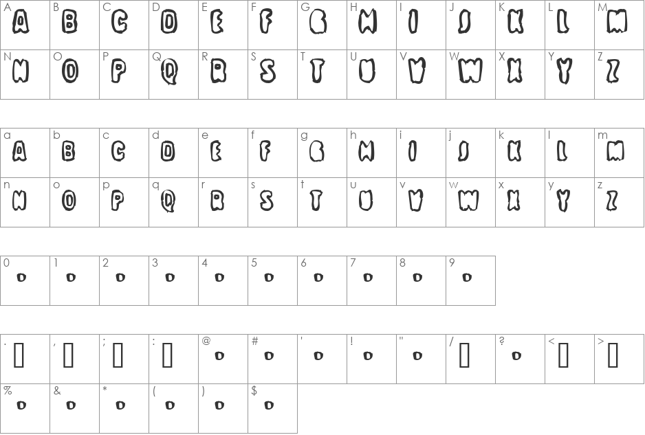 Optimum font character map preview