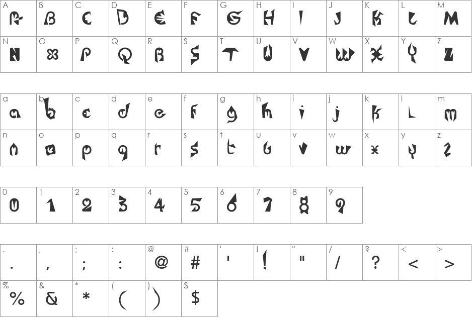 Oral sex font character map preview