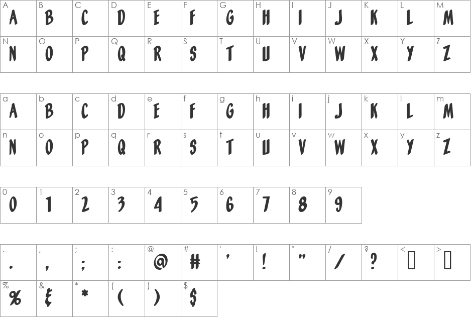 Orange Fizz font character map preview