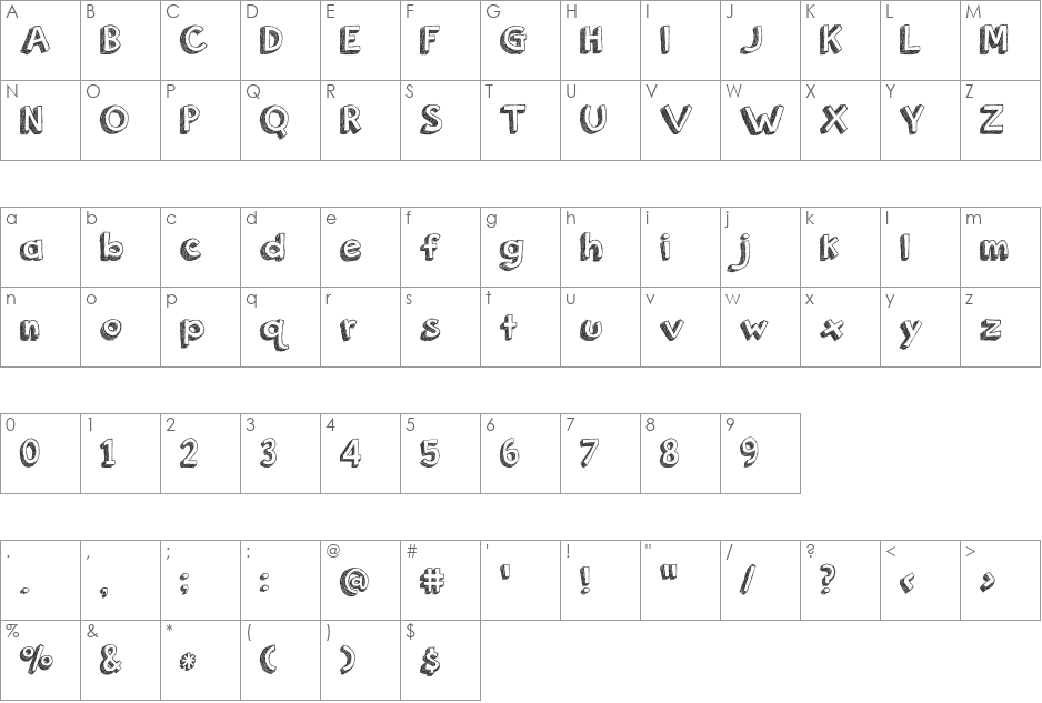 orange juice font character map preview