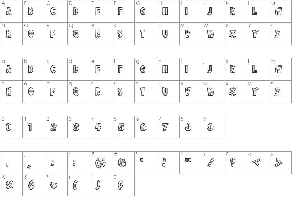 Orange Whip font character map preview
