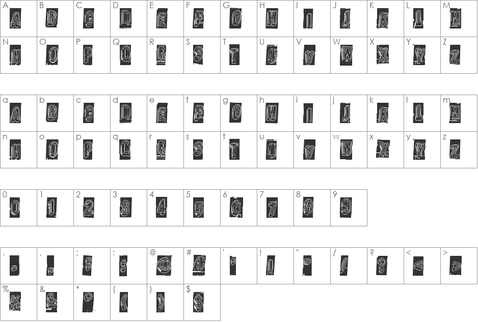Oravanpy?r? font character map preview