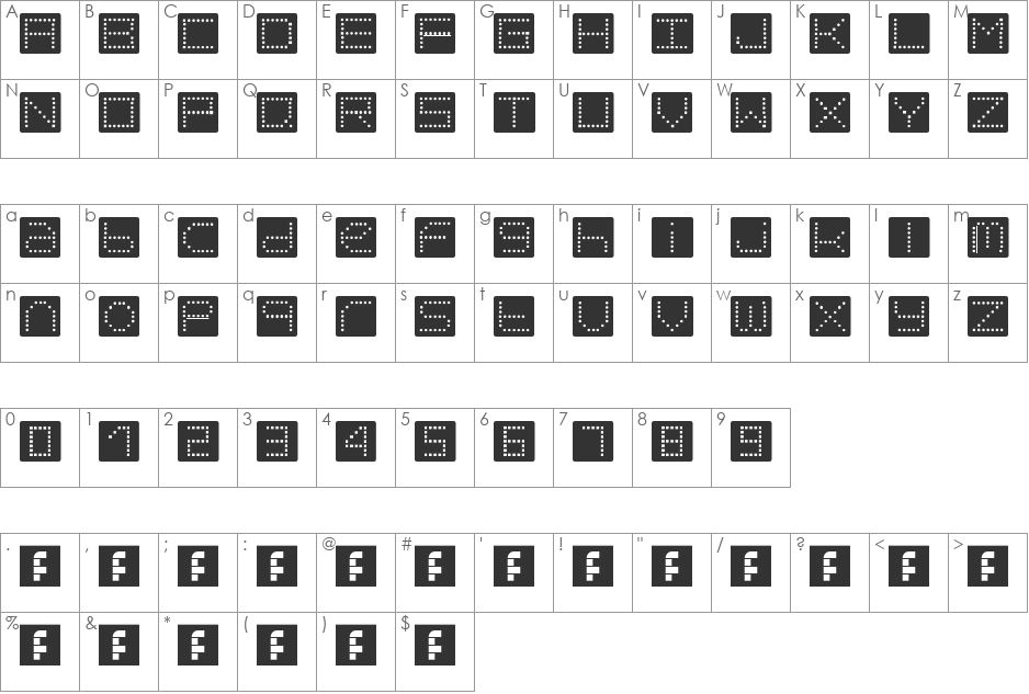 Orb! font character map preview