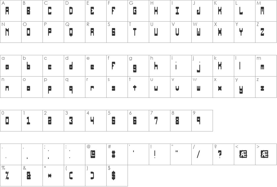 Orbicular (BRK) font character map preview