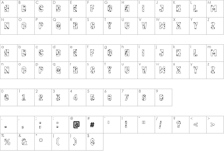 a_MachinaOrtoSpt font character map preview