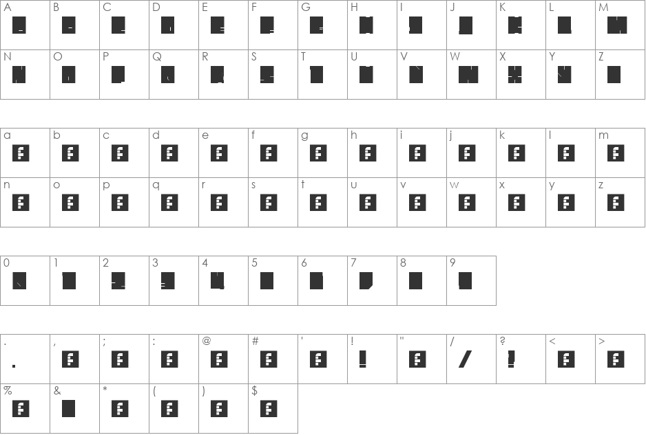 Orbit station fat font character map preview