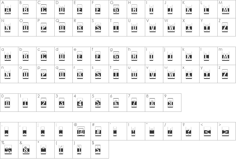 a_MeccanoCmB&W font character map preview