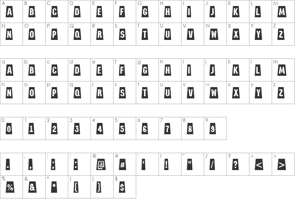a_MeccanoCmCtAb font character map preview