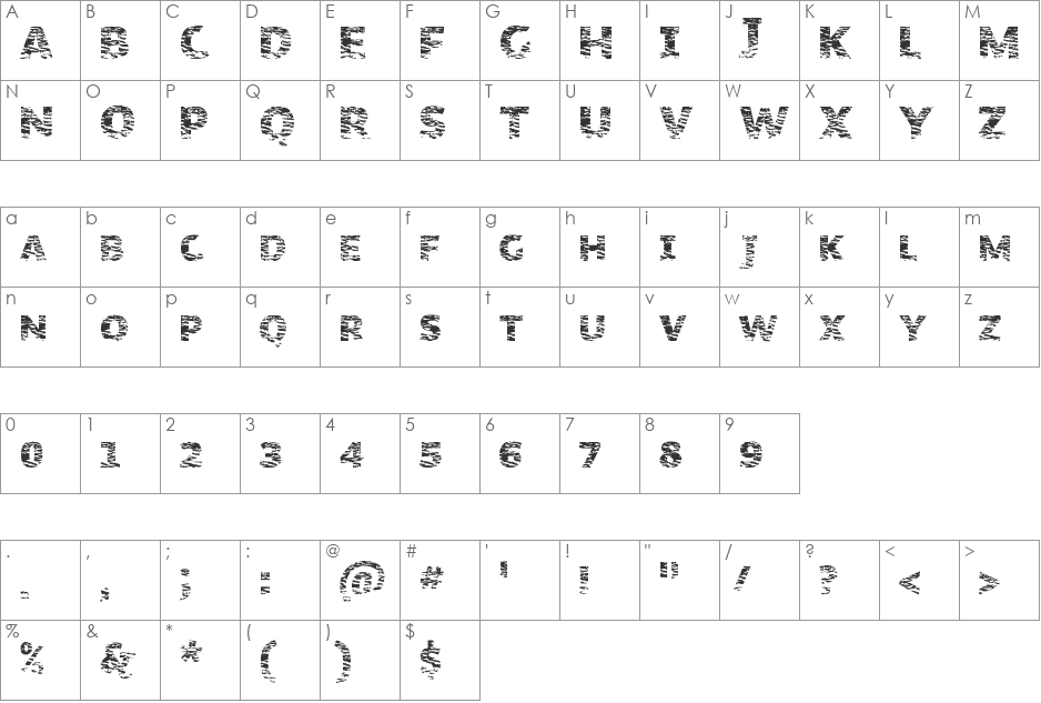 OrganicNature font character map preview