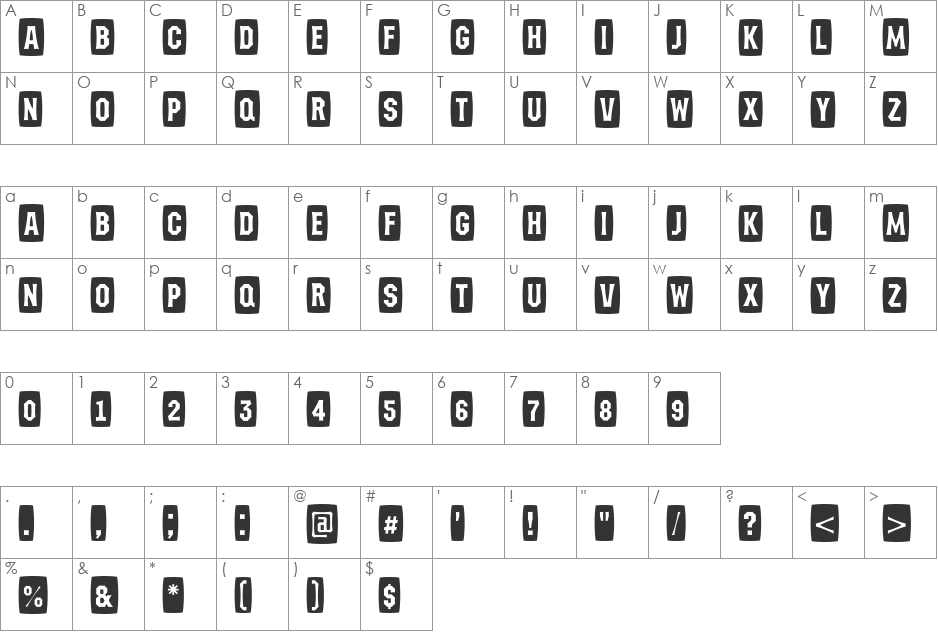 a_MeccanoCmFsh font character map preview