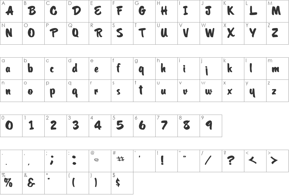 OrielScriptSSK font character map preview