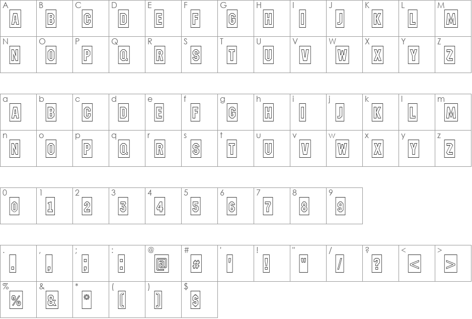 a_MeccanoCmOtl font character map preview