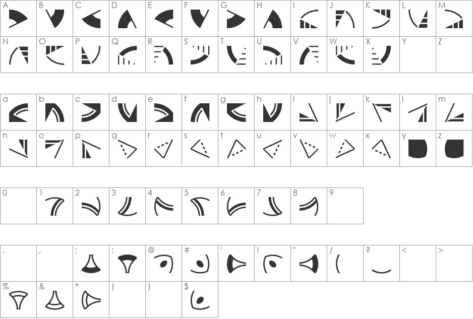 Ornaments City FB font character map preview