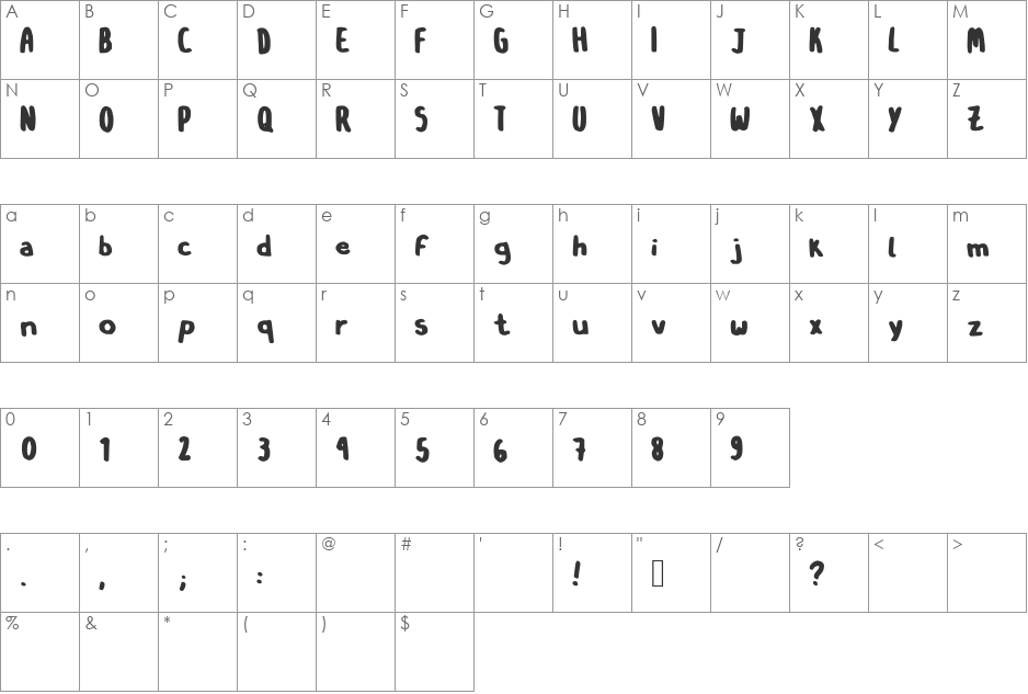 OSinistromanoBLK font character map preview