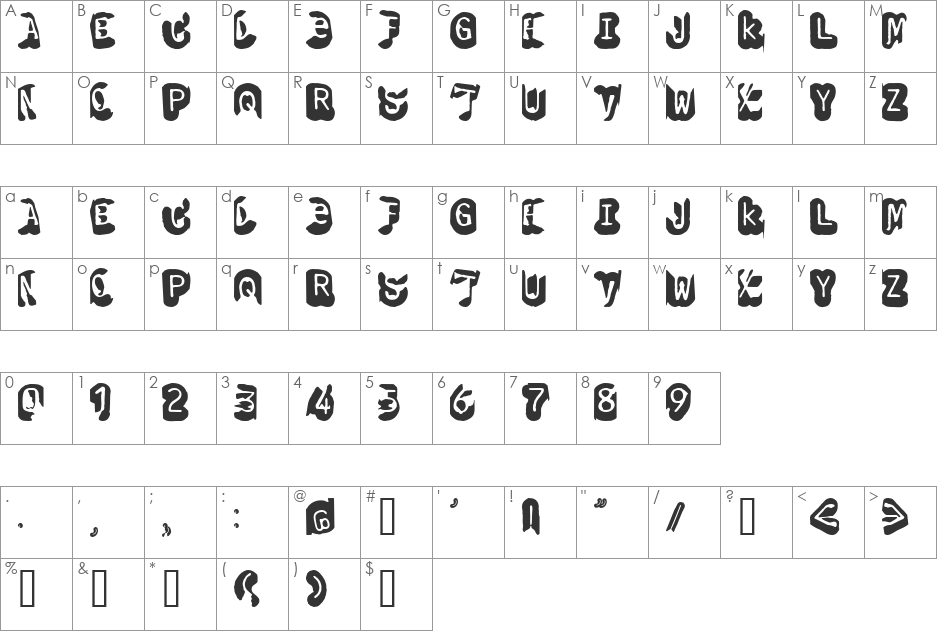 Ossobuco font character map preview