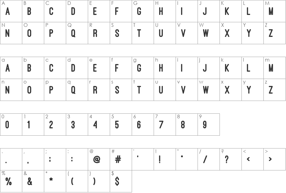 Ostrich Sans Heavy font character map preview