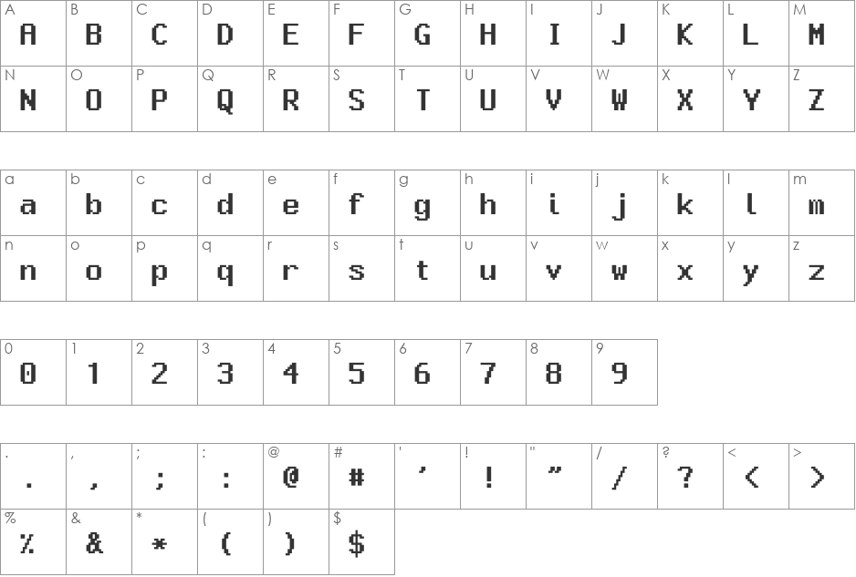 OSXDarwin font character map preview