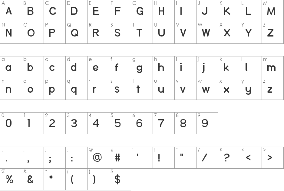 Out of Cn'R font character map preview
