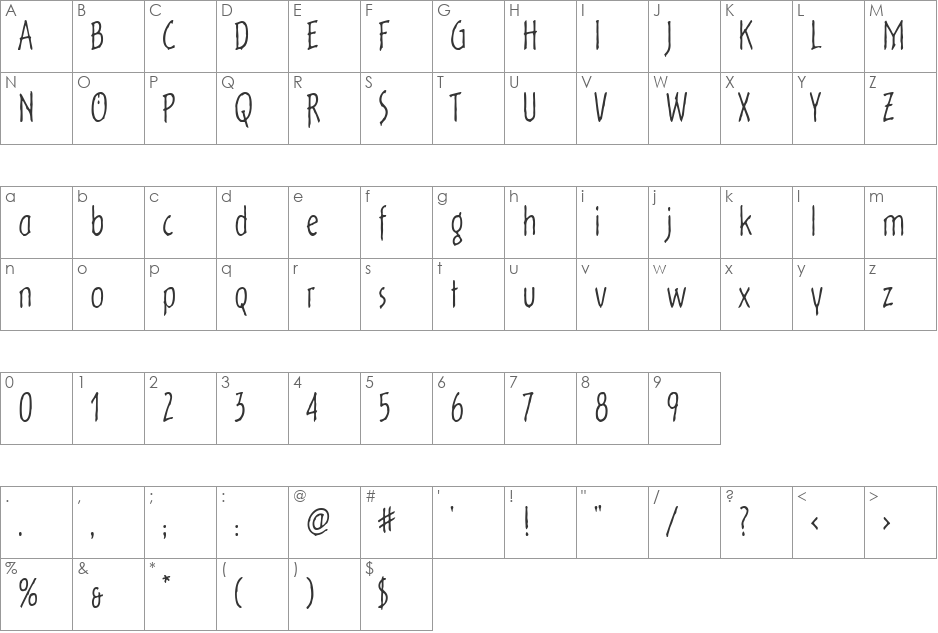 OutoftheFridgeITC TT font character map preview