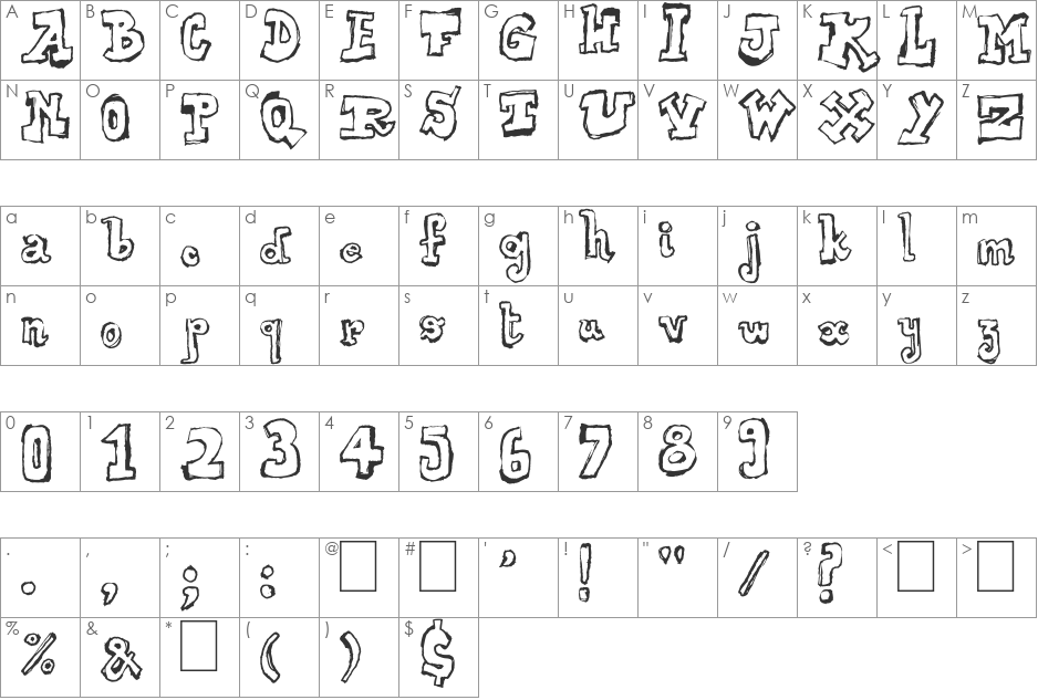 Over font character map preview