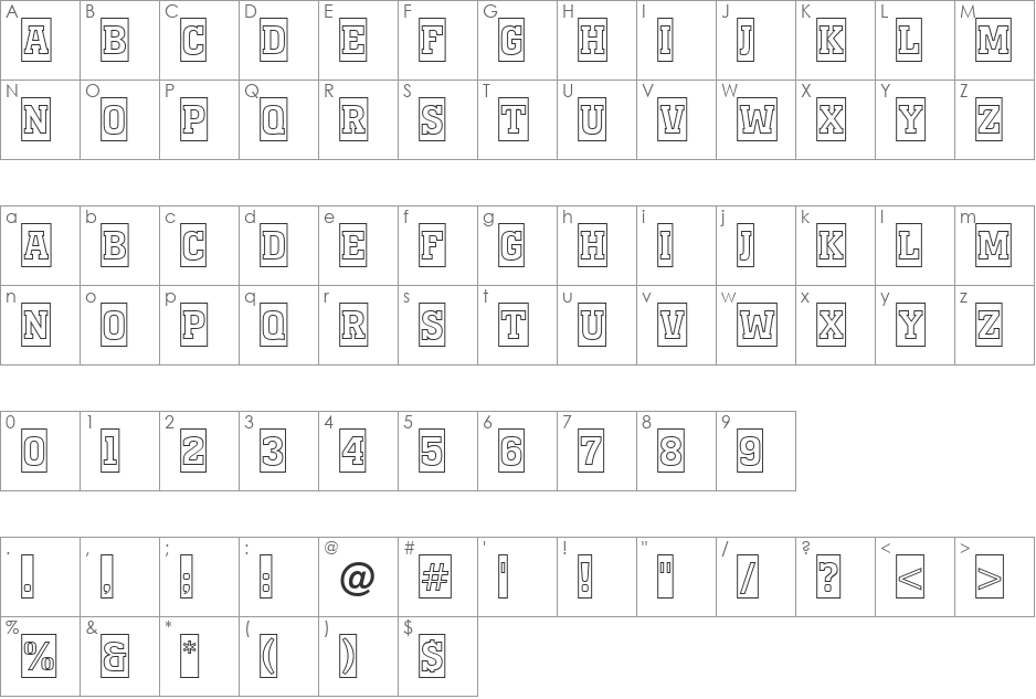 a_MonumentoTtlCmOtl font character map preview