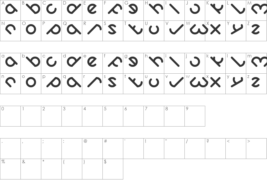 OwaikeO font character map preview