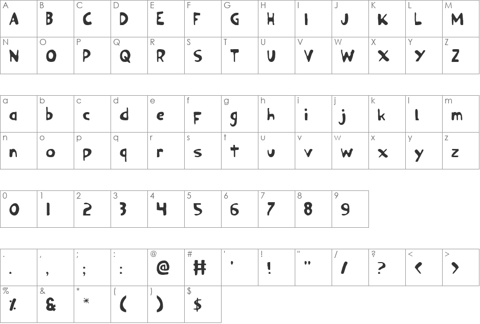 Ozymandias font character map preview