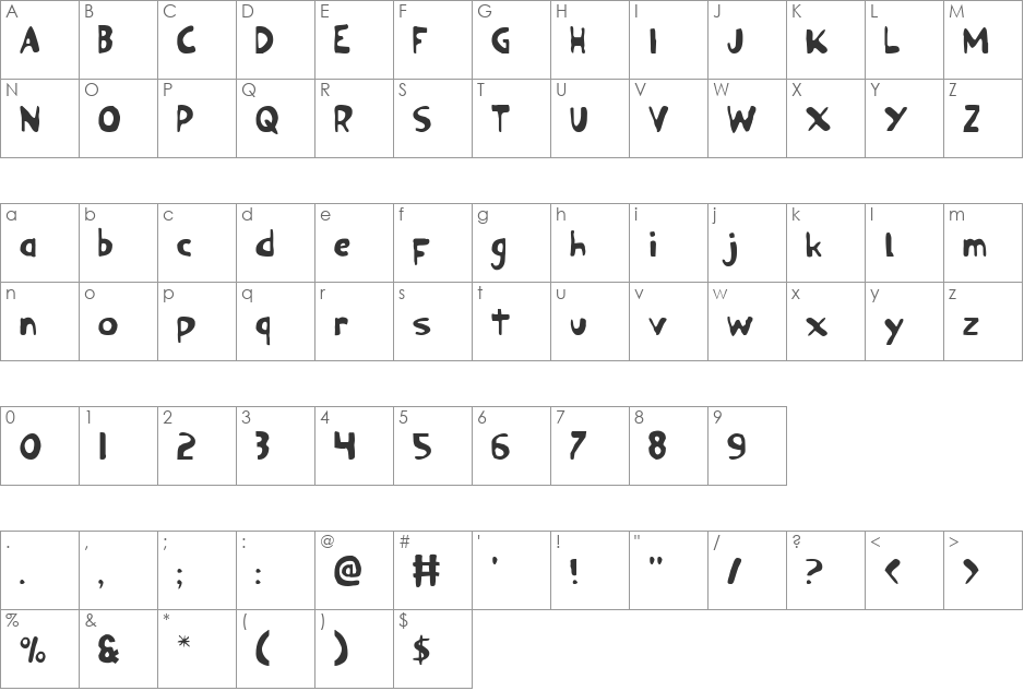 Ozymandias font character map preview