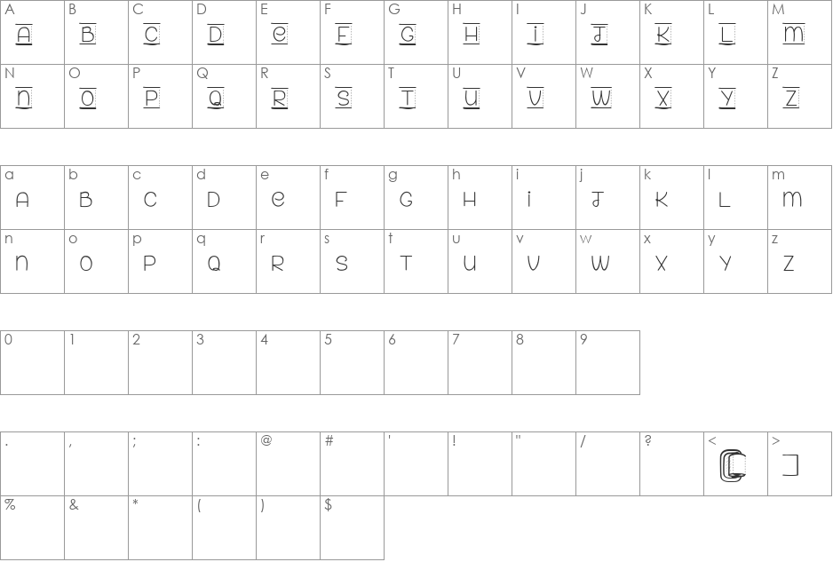 PAPER FOR YOUR ASS font character map preview