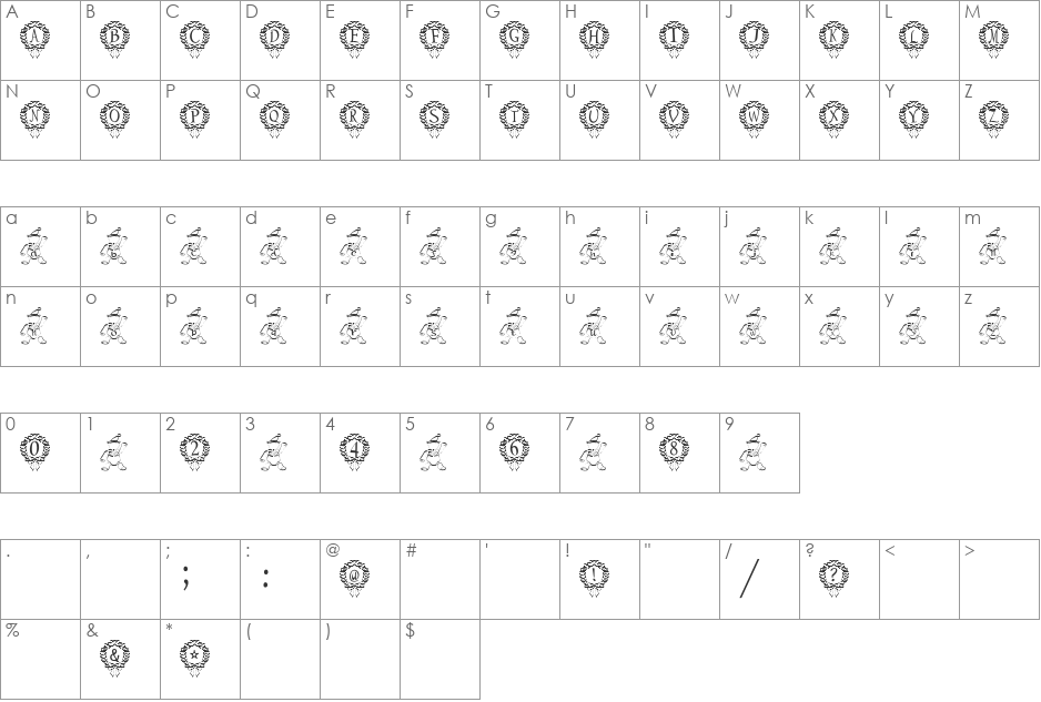 P-xmas Font font character map preview