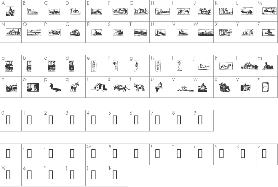 P22 Hopper font character map preview