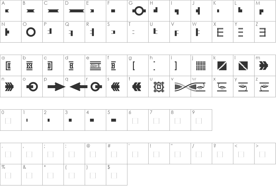 P22JohnstonUnderground-Extras font character map preview