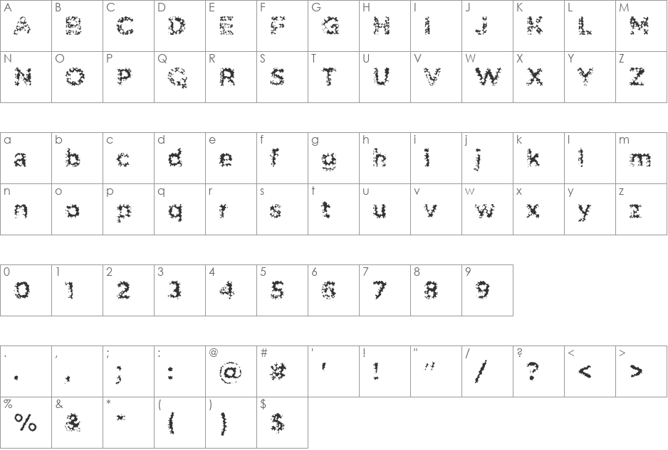 Pabellona (C) Tr font character map preview