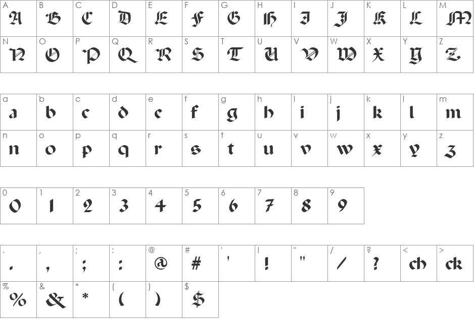 Paganini-SemiBold font character map preview