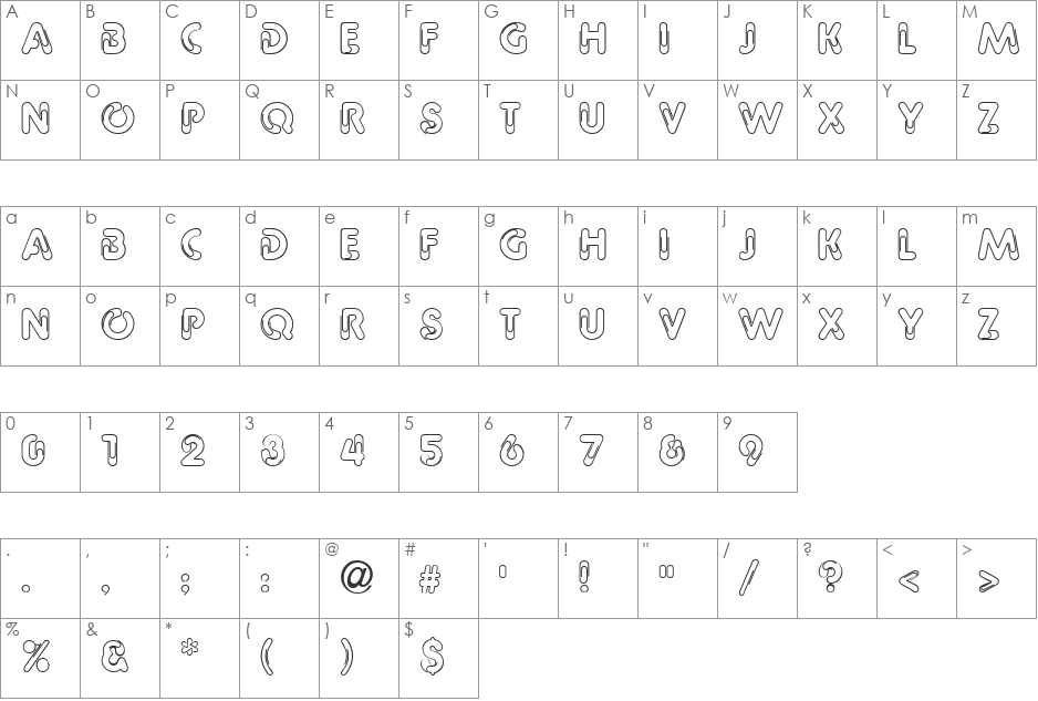 PageClips font character map preview