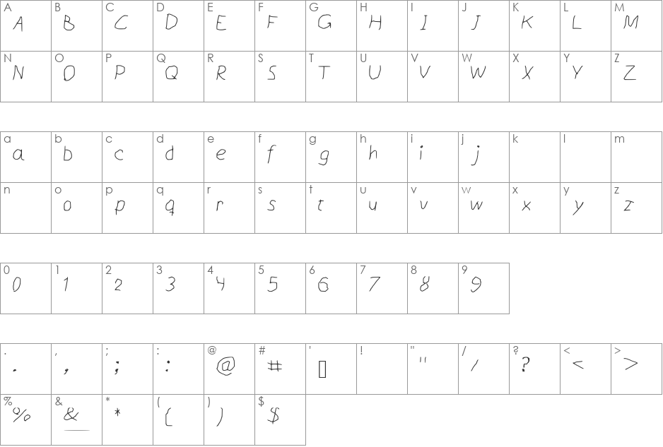 paint font character map preview
