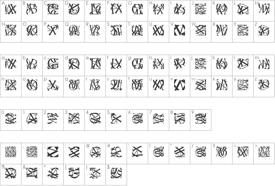 PalatinosTypeSoup font character map preview
