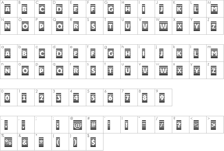 a_PlakatCmMr font character map preview