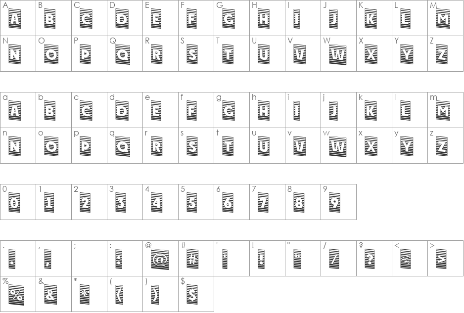 a_PlakatCmMrDn font character map preview