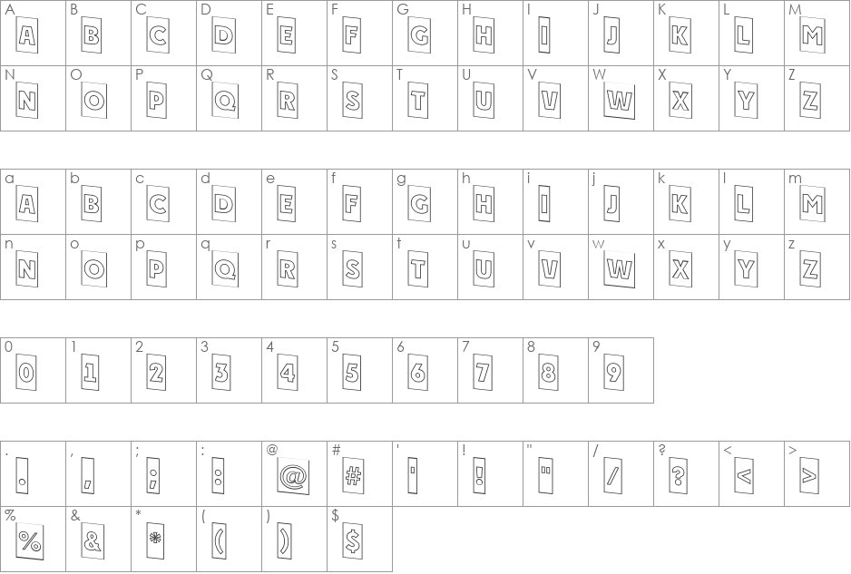 a_PlakatCmOtlDn font character map preview
