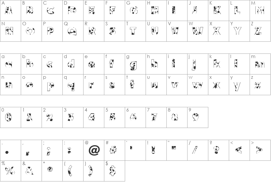 a_PlakatInkbl font character map preview